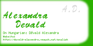 alexandra devald business card